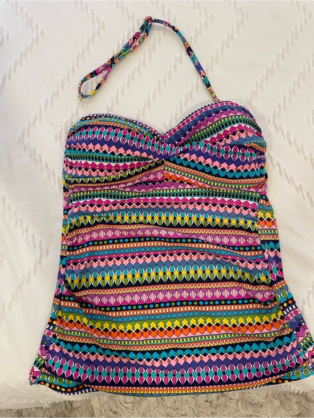Multicolor Geometric Tankini Top